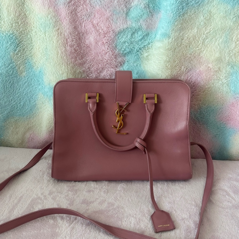Yves Saint Laurent Pink Satchel with Gold Hardware